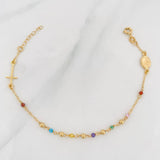 Bracelet Denario Miraculous Virgin 2g / 7 in / 2mm Yellow Gold 18K
