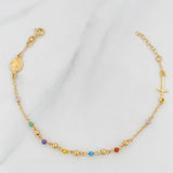 Pulso Denario Virgen Milagrosa 2g / 7 in / 2mm Oro Amarillo 18K