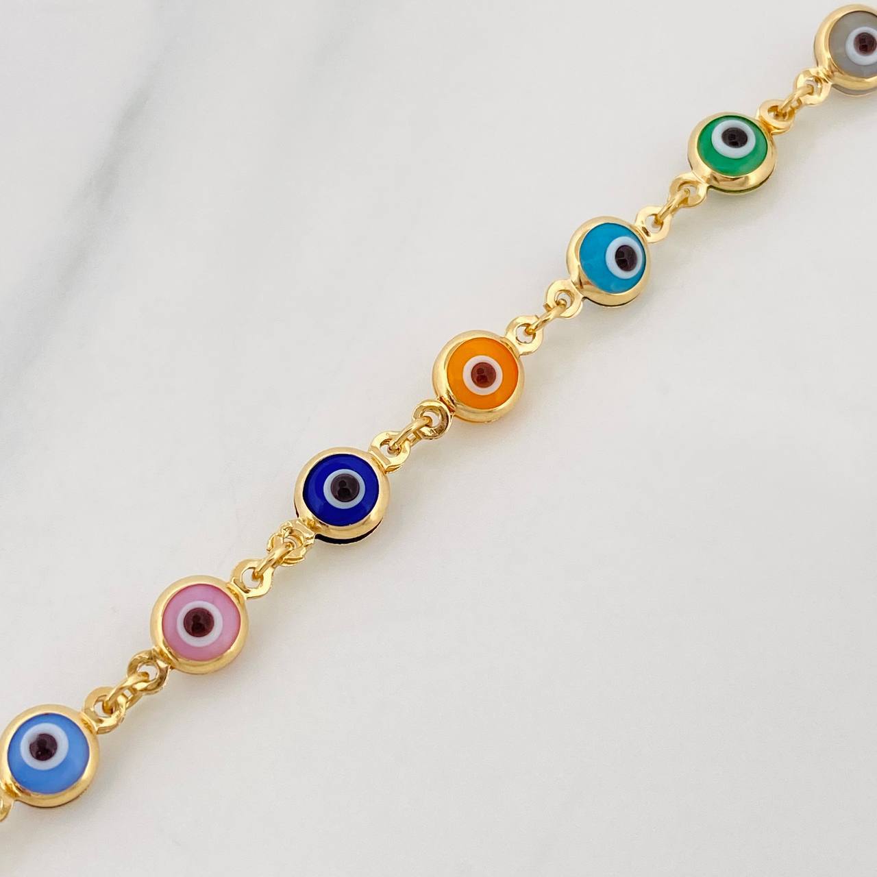 Pulso Ojo Turco 3.75g / 7 1/2 in / 2.6mm Oro Amarillo 18K