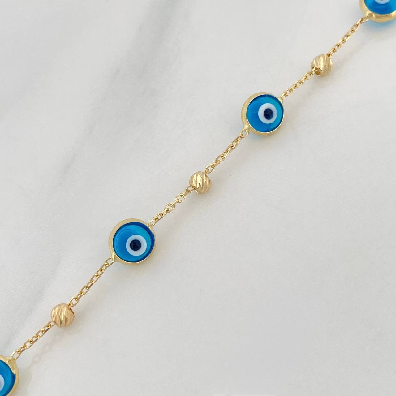Pulso Aro Seguido Ojo Turco 2.25g / 7 3/4 in / 0.7mm Oro Amarillo 18K