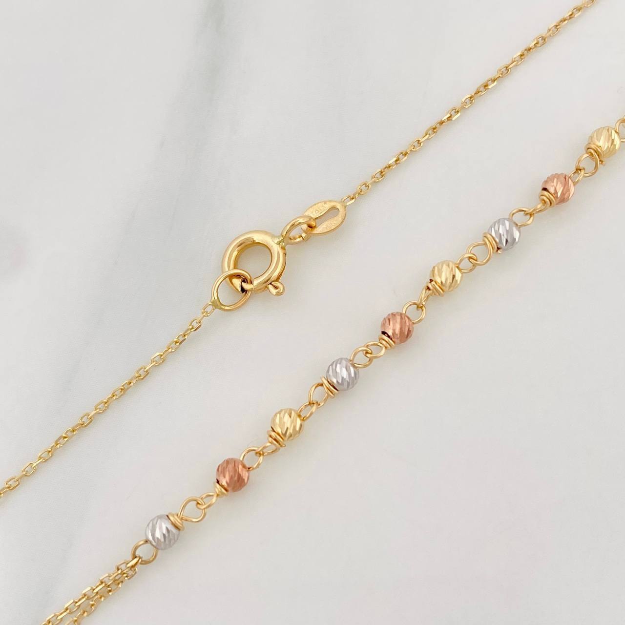 Miraculous Virgin Rosary Chain 3.85g / 18 in / 0.7mm Three Golds 18K