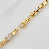 Venetian Chain Square 16.6g / 24 in / 4.5mm Two-Tone Yellow White 18K Gold