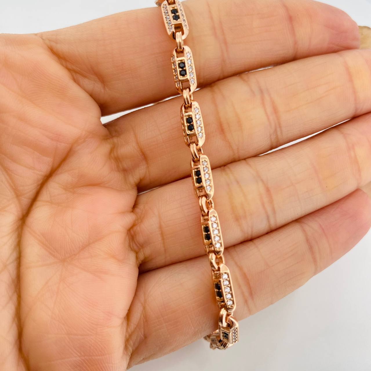 Bracelet Hexagonal 16.8g / 8 1/2 in / 4.75mm Rose Gold 18K