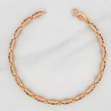 Bracelet Hexagonal 16.8g / 8 1/2 in / 4.75mm Rose Gold 18K