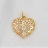 Dije Corazon 1.35g / 3/4 in Dos Oros Amarillo Blanco 18K