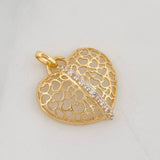 Dije Corazon 1.35g / 3/4 in Dos Oros Amarillo Blanco 18K