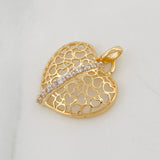 Dije Corazon 1.35g / 3/4 in Dos Oros Amarillo Blanco 18K