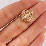 Dije Corazon 1.35g / 3/4 in Dos Oros Amarillo Blanco 18K