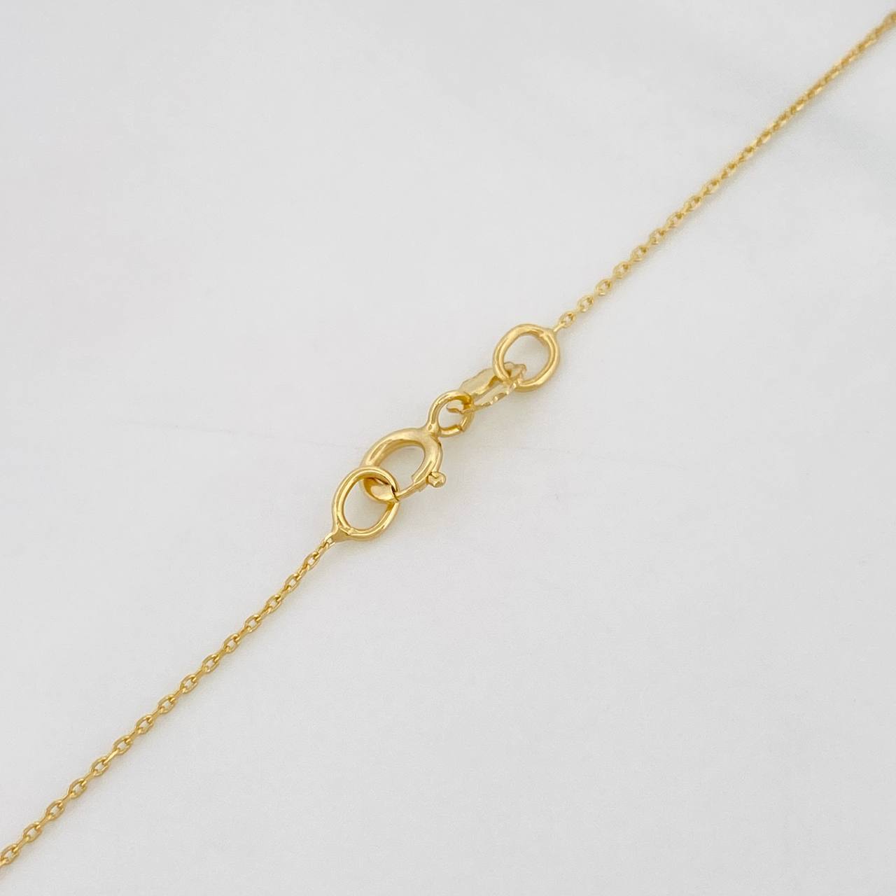 Set Cadena Aro Seguido + Dije Corazon Esmeralda 0.8pts / 1.4g / 20 in Oro Amarillo 18K