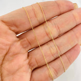 Set Cadena Aro Seguido + Dije Corazon Esmeralda 0.7pts / 1.35g / 20 in Oro Amarillo 18K