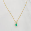 Set Cadena Aro Seguido + Dije Circulo Esmeralda 0.8pts / 1.1g / 20 in Oro Amarillo 18K