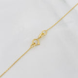 Set Cadena Aro Seguido + Dije Corazon Flechado Esmeralda 0.5pts / 1.35g / 20 in Oro Amarillo 18K
