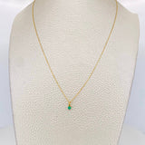 Set Cadena Aro Seguido + Dije Circulo Esmeralda 0.8pts / 1.1g / 20 in Oro Amarillo 18K