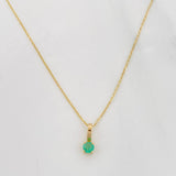 Classic Link Chain Set + Emerald Circle Pendant 0.7pts / 1.1g / 20 in Yellow Gold 18K