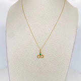 Set Classic Link Chain + Infinity Pendant Emerald 0.7pts / 1.45g / 20 in Yellow Gold 18K