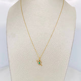 Set Cadena Aro Seguido + Dije Corazon Flechado Esmeralda 0.5pts / 1.35g / 20 in Oro Amarillo 18K