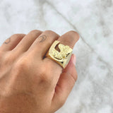 Custom Made to Order Horse Ring 20gr / Smooth 18K Yellow Gold