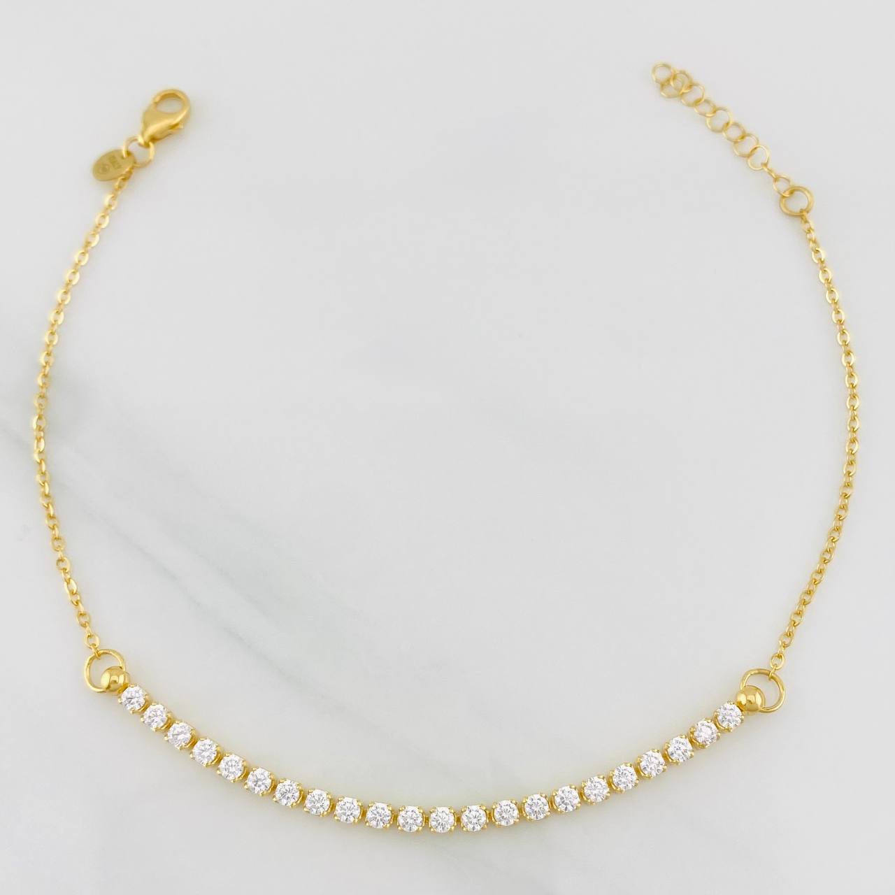 Bracelet Adjustable Tennis Classic Link 1.95g / 7 1/2 in - 6 3/4 in / 2mm Yellow Gold 18K