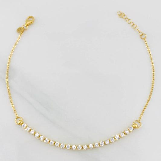 Pulso Modulable Tenis Aro Seguido 1.95g / 7 1/2 in - 6 3/4 in / 2mm Oro Amarillo 18K