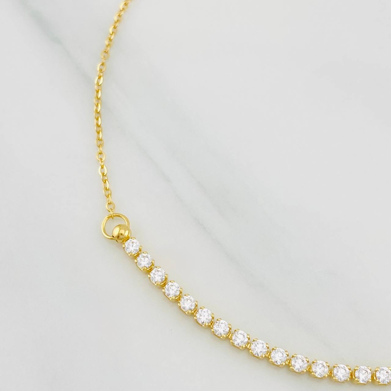 Bracelet Adjustable Tennis Classic Link 1.95g / 7 1/2 in - 6 3/4 in / 2mm Yellow Gold 18K