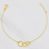 Pulso Modulable Aro Seguido Circulos Rayados 1.3g / 7 in - 6 1/4 in / 1.35mm Oro Amarillo 18K