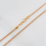 Cadena Ice 14.8g / 28 in / 2.43mm Dos Oros Blanco Rosa 18K