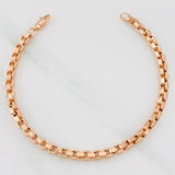 Pulso Veneciano Cuadrado 6.9g / 8 1/2 in / 4.56mm Oro Rosa 18K