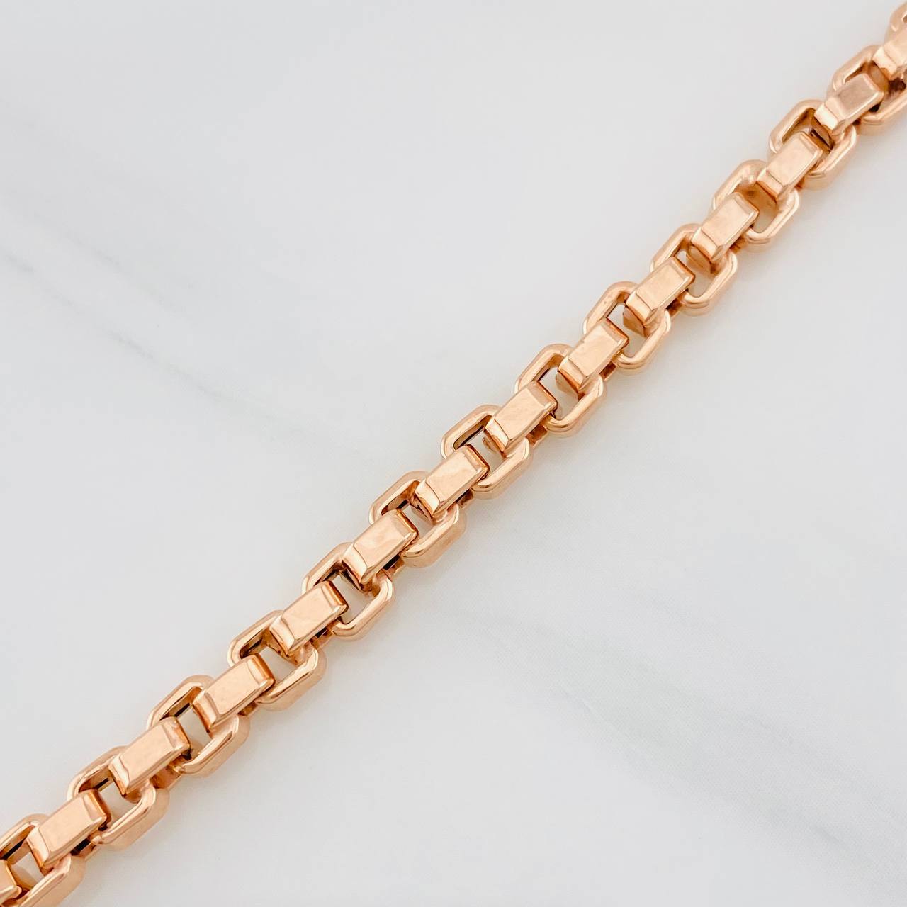 Pulso Veneciano Cuadrado 6.9g / 8 1/2 in / 4.56mm Oro Rosa 18K