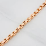 Pulso Veneciano Cuadrado 6.9g / 8 1/2 in / 4.56mm Oro Rosa 18K