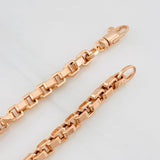 Pulso Veneciano Cuadrado 6.9g / 8 1/2 in / 4.56mm Oro Rosa 18K