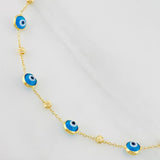 Pulso Aro Seguido Ojos Turcos 2.2g / 7 3/4 in / 0.85mm Oro Amarillo 18K