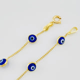 Pulso Cubano Ojos Turcos 2.25g / 7 3/4 in / 1.03mm Oro Amarillo 18K