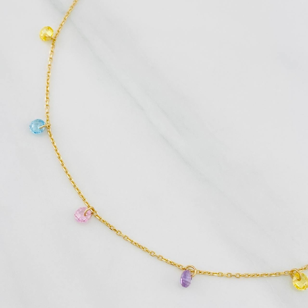 Bracelet Classic Link Sparkles 1.2g / 7 3/4 in - 6 3/4 in / 0.85mm Yellow Gold 18K