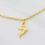Tobillera Rolo Corazones Delfin 3.1g / 9 1/4 in / 2.04mm Oro Amarillo 18K