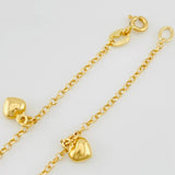 Tobillera Rolo Corazones Delfin 3.1g / 9 1/4 in / 2.04mm Oro Amarillo 18K