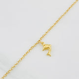 Tobillera Rolo Corazones Delfin 3.1g / 9 1/4 in / 2.04mm Oro Amarillo 18K
