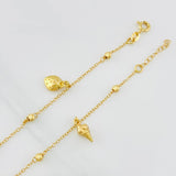 Tobillera Aro Seguido Figuras 3.55g / 9 3/4 in / 1.33mm Oro Amarillo 18K