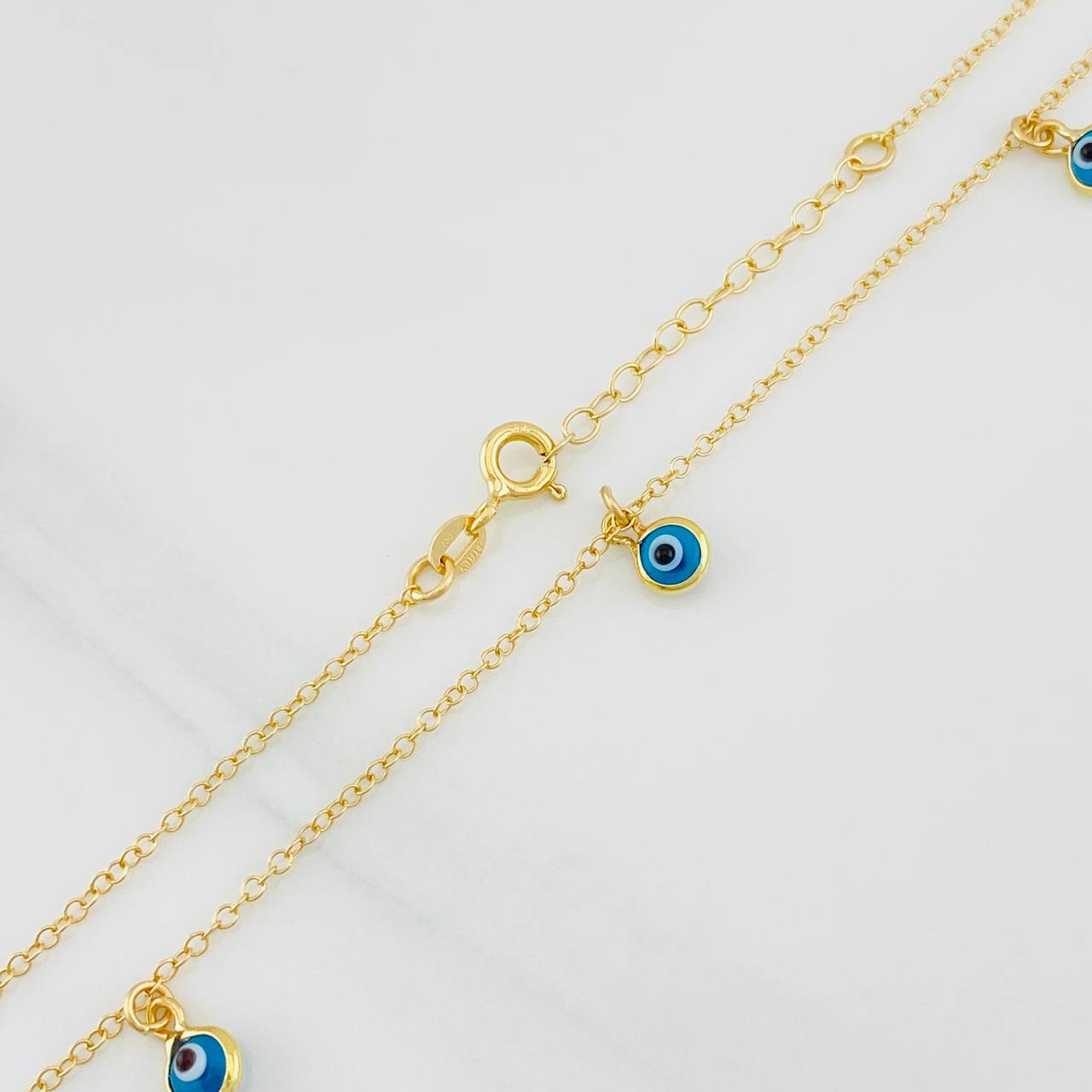 Cadena Aro Seguido Ojos Turcos 2g / 16 in / 1.36mm Oro Amarillo 18K