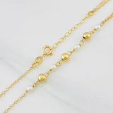 Cadena Aro Seguido Bolas 3g / 18 in / 1.35mm Oro Amarillo 18K