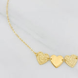Pulso Modulable Aro Seguido Corazones 1.1g / 7 1/4 in - 6 1/2 in / 1.13mm Oro Amarillo 18K