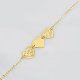 Pulso Modulable Aro Seguido Corazones 1.1g / 7 1/4 in - 6 1/2 in / 1.13mm Oro Amarillo 18K