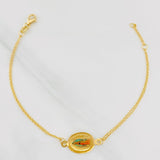 Pulso Modulable Aro Seguido Virgen Guadalupe 1.8g / 7 1/4 in - 6 1/2 in / 0.85mm Oro Amarillo 18K