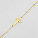 Pulso Modulable Aro Seguido Cruz 1.45g / 7 1/4 in - 6 1/2 in / 0.83mm Oro Amarillo 18K