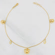 Tobillera Aro Seguido Figuras 2.75g / 9 3/4 in / 1mm Oro Amarillo 18K