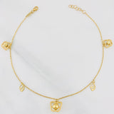 Tobillera Aro Seguido Figuras 2.65g / 9 3/4 in / 1mm Oro Amarillo 18K