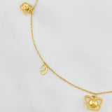 Tobillera Aro Seguido Figuras 2.65g / 9 3/4 in / 1mm Oro Amarillo 18K