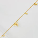 Tobillera Aro Seguido Figuras 2.65g / 9 3/4 in / 1mm Oro Amarillo 18K
