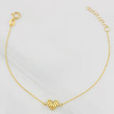 Pulso Modulable Aro Seguido Corazon 0.85g / 7 1/4 in - 6 1/2 in / 0.85mm Oro Amarillo 18K