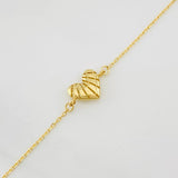 Pulso Modulable Aro Seguido Corazon 0.85g / 7 1/4 in - 6 1/2 in / 0.85mm Oro Amarillo 18K