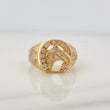 Horse Horseshoe Ring 5.45gr / T8 1/2 / Two Golds Yellow White 18K $